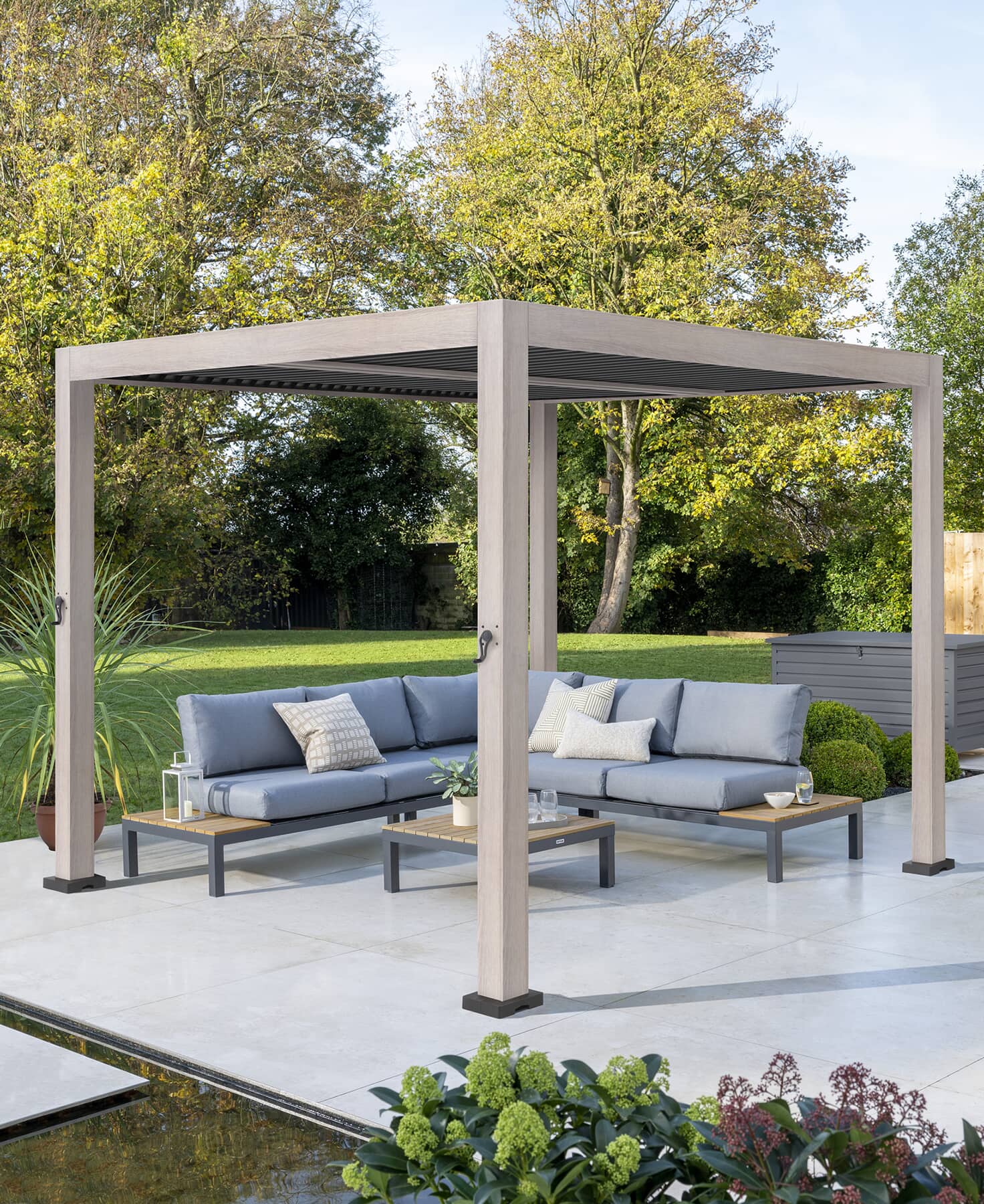 Kettler Signature Wood Effect Pergola 3 x 3m - (090114-0320C