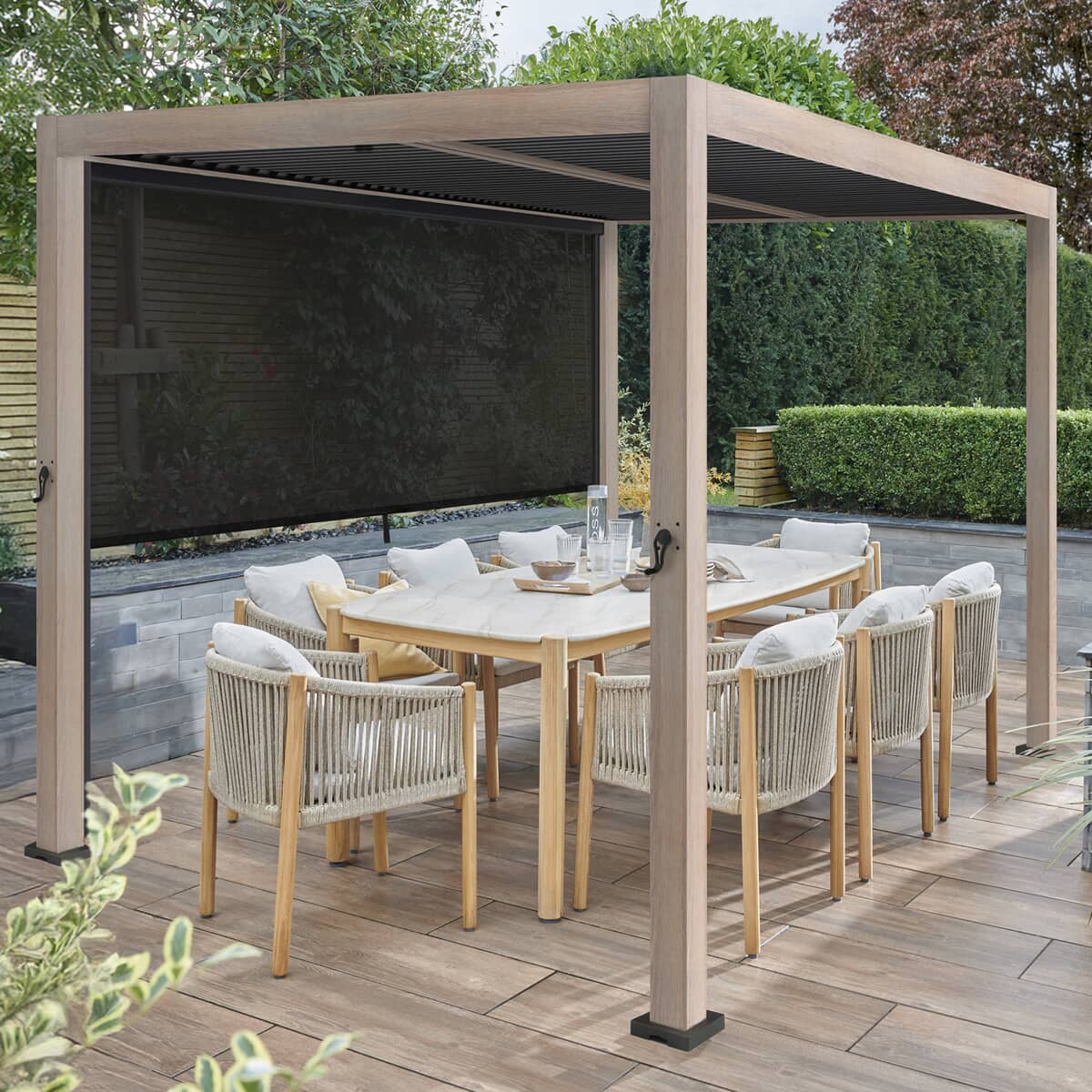 Kettler Signature Pergola Textilene Blind Cassette Grey 400cm