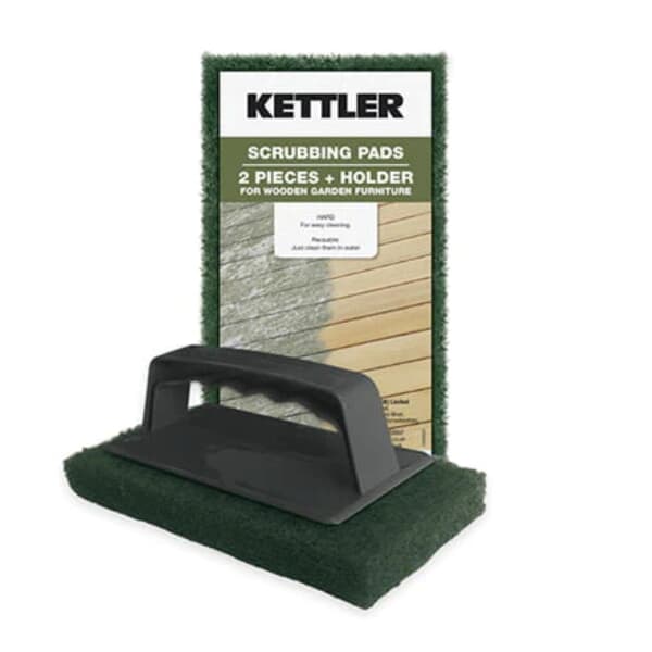 Kettler 2 green Hard Scrubbing pads + Handle (Wood Cleaner)