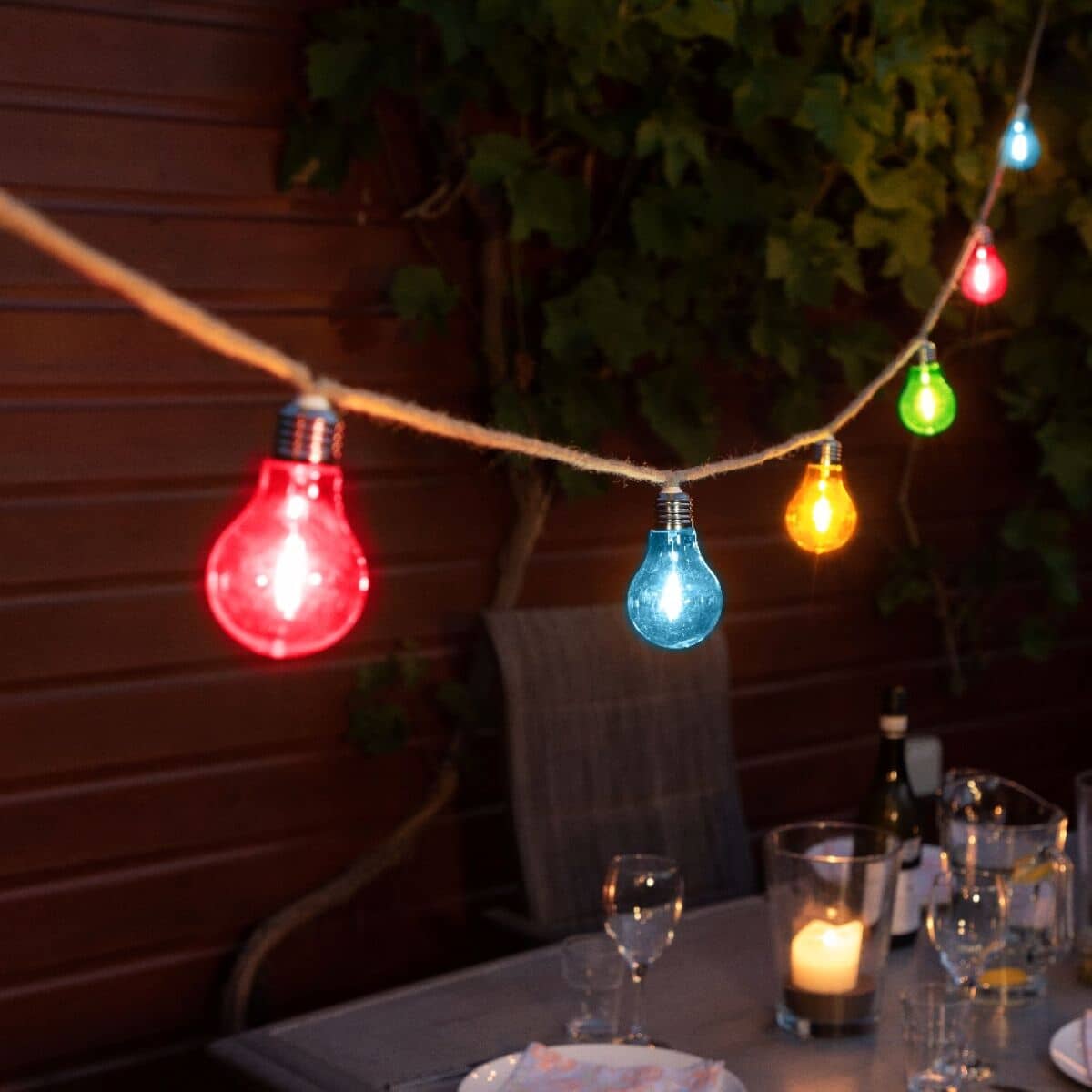 Noma 10 Jute Rope Festoon Lights Multi Coloured- Connectable ...