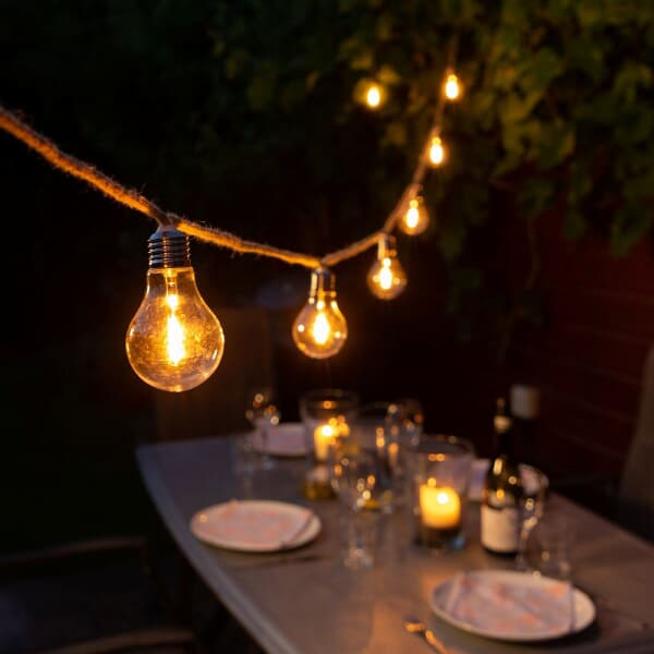 Noma 10 Jute Rope Festoon Lights - Connectable