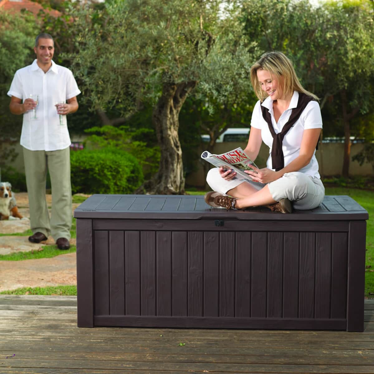 Norfolk Leisure Keter Jumbo Deck Box Wood Look (17190202) Garden