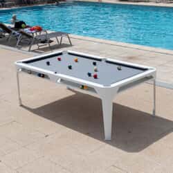Cornilleau Hyphen Pool Table With Polar White Frame And Mottled Light Grey Top