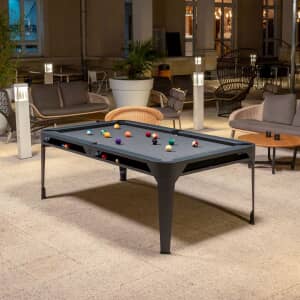 Cornilleau Hyphen Pool Table With Black Grey Frame And Mottled Light Grey Top