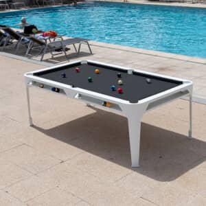 Cornilleau Hyphen Pool Table With Polar White Frame And Mottled Dark Grey Top