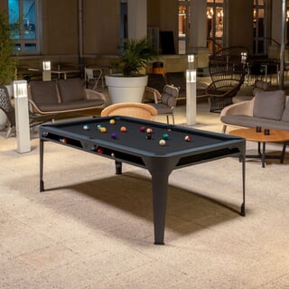 Cornilleau Hyphen Pool Table With Black Grey Frame And Mottled Dark Grey Top