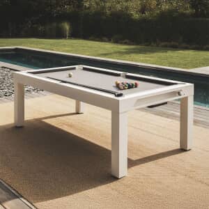 Cornilleau Classic Pool Table With White Frame And Mottled Light Grey Top
