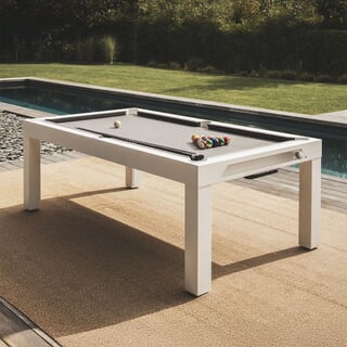 Cornilleau Classic Pool Table With White Frame And Mottled Light Grey Top