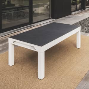 Cornilleau Classic Pool Table Stone Effect Dining Table Top White Frame