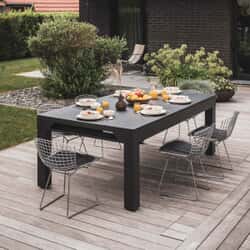 Cornilleau Classic Pool Table Stone Effect Dining Table Top Black Frame
