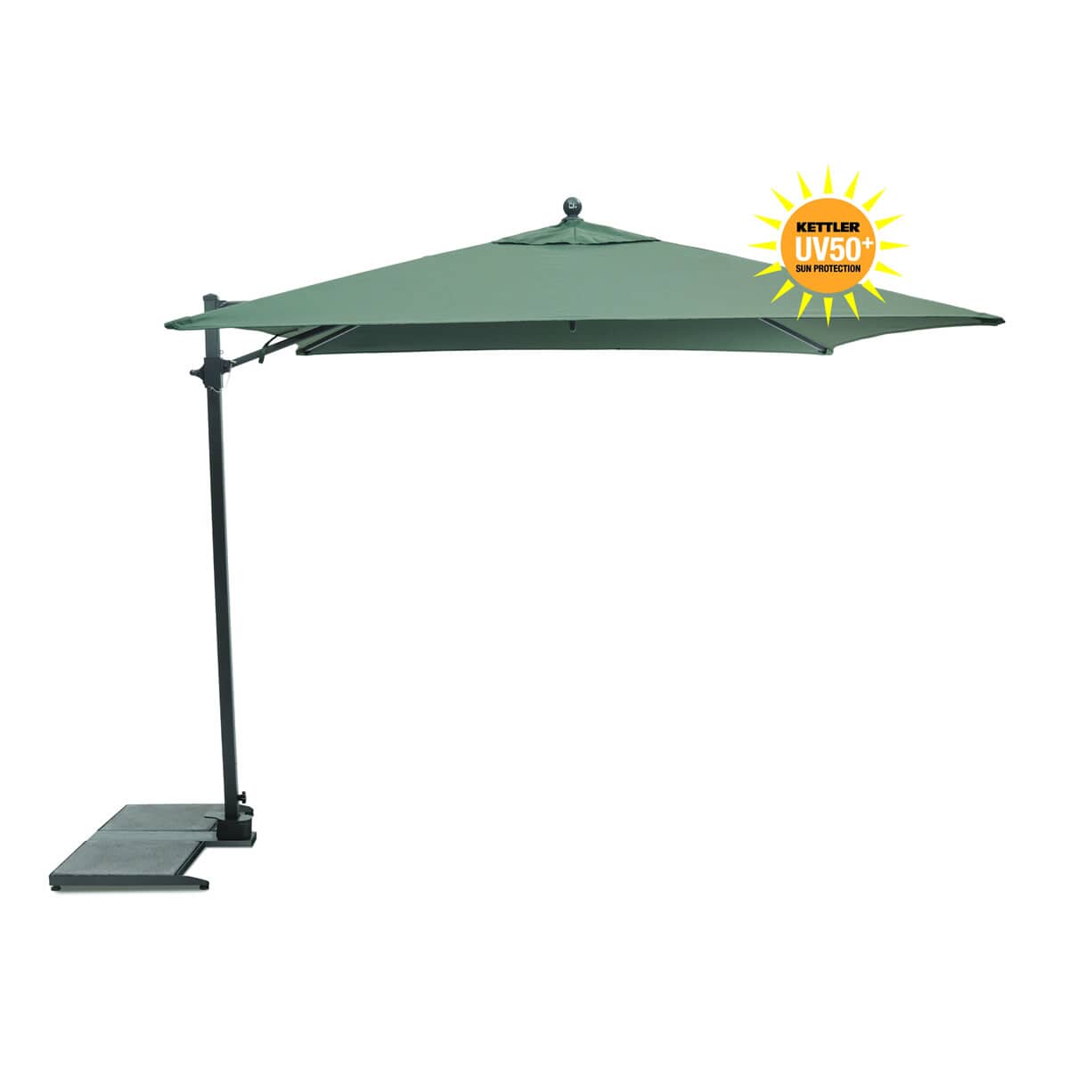 Kettler 2.5m Free Arm Parasol Fern - (814A0213) - Garden Furniture World