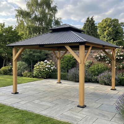 Norfolk Leisure Ottawa 3.6m x 4m x 3.05m Cedar Wood Frame with Double Roof Pergola