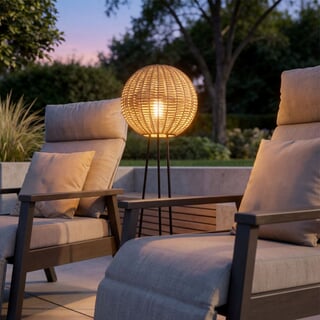 Noma Lume Orta Sesame Rattan 1.2M Floor Lamp