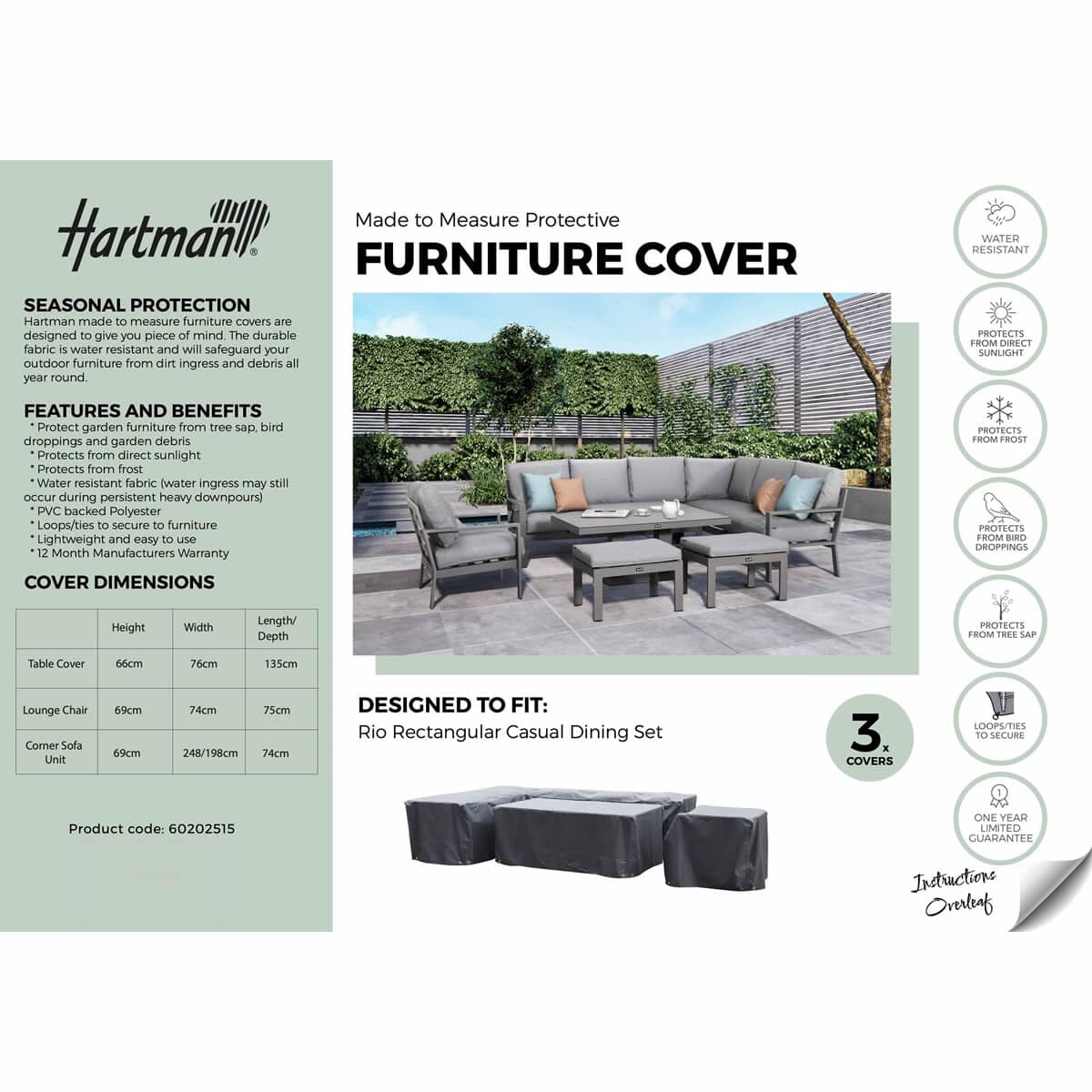 Hartman Rio Rect Casual Adj Lounge Set Cover