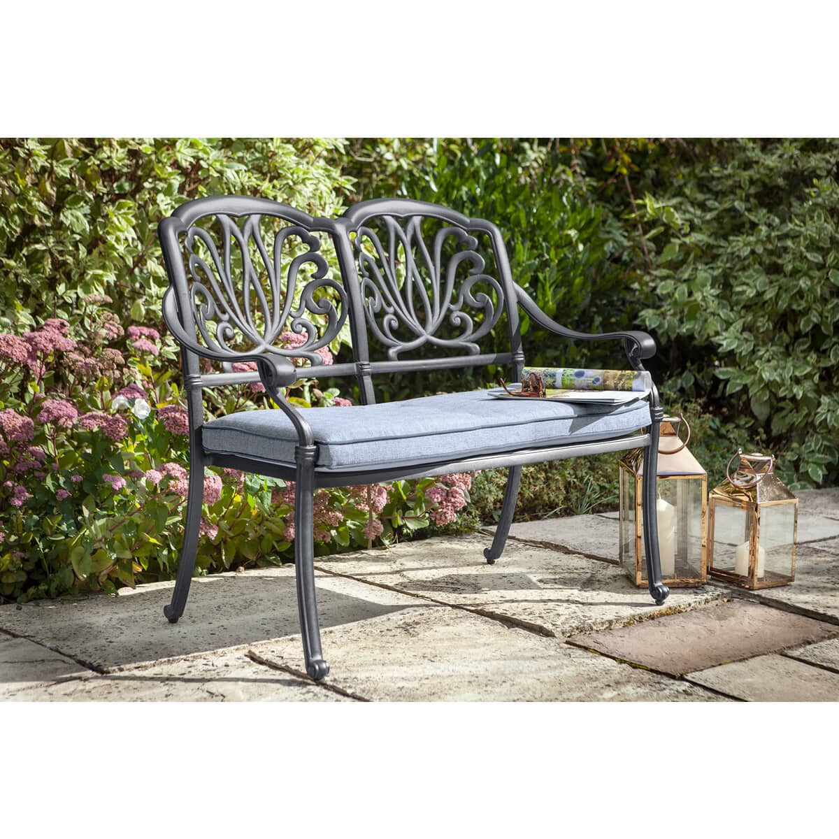 Hartman Amalfi 2 Seat Bench w/cushion Antique Grey/Platinum (60787088