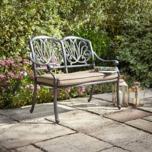 Hartman Amalfi 2 Seat Bench w/Cushion Bronze/Amber