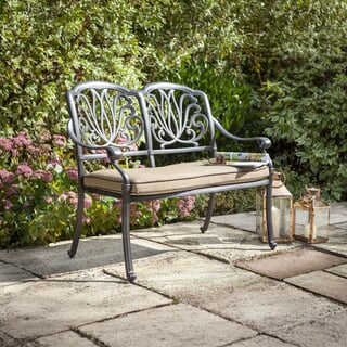 Hartman Amalfi 2 Seat Bench w/Cushion Bronze/Amber