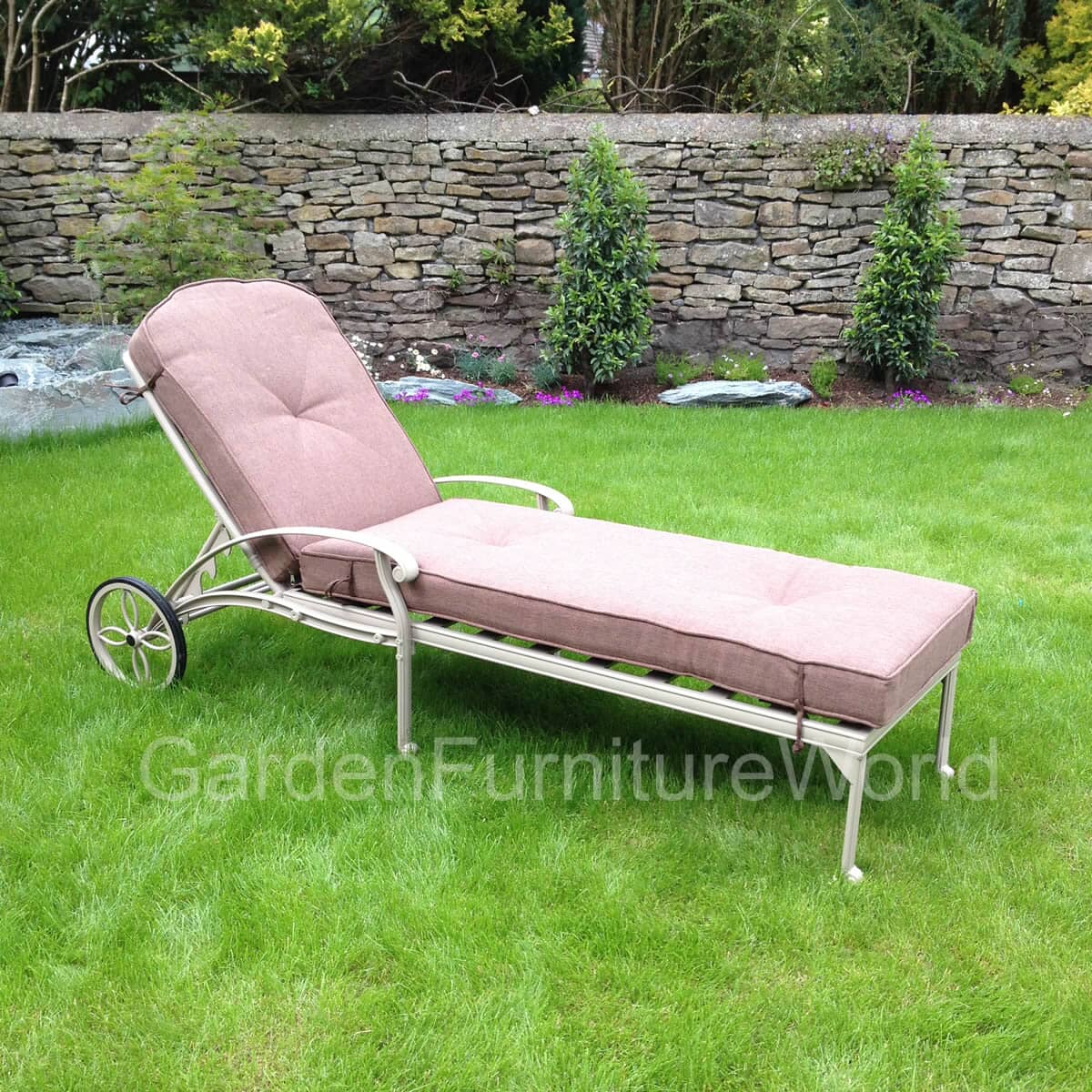 Hartman Amalfi Lounger Sahara and Cushion (60799735) Garden Furniture