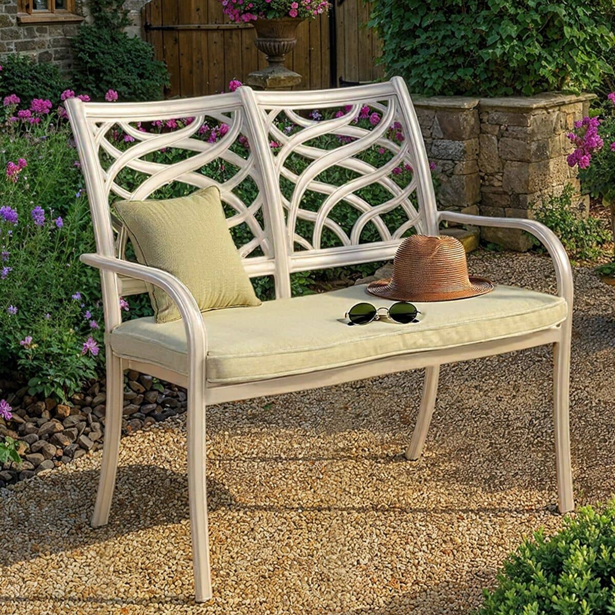 Hartman Buxton High Back Bench Maize/Wheatgrass