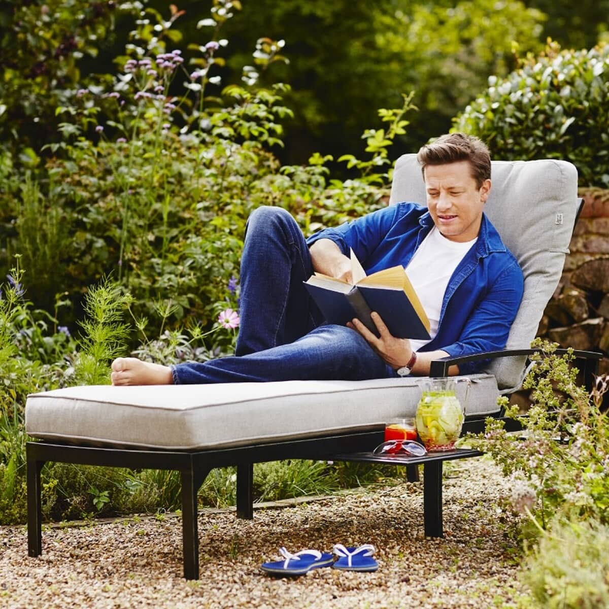 Hartman Jamie Oliver Lounger w/cushions Riven/Pewter (61963031