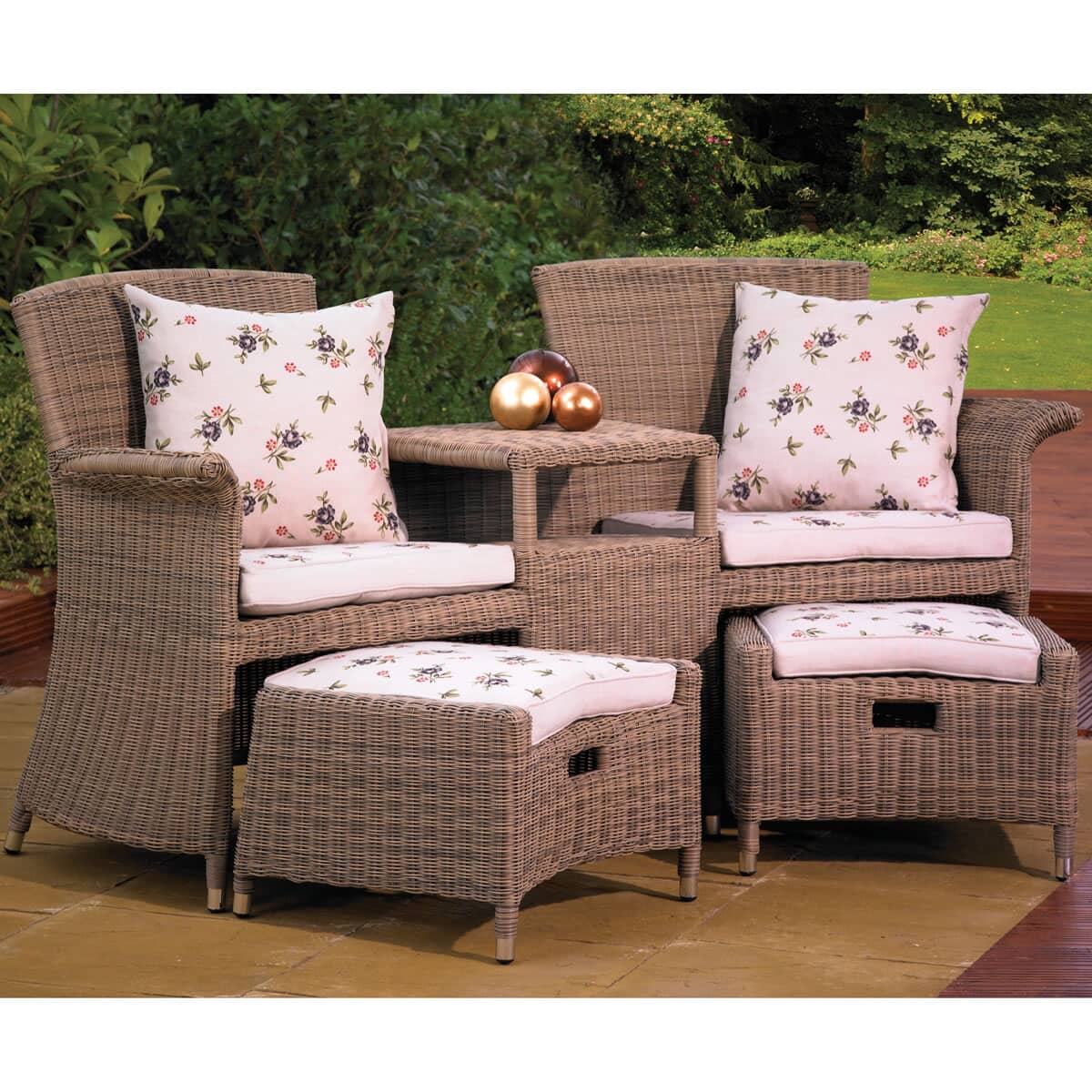 Hartman Largo Duet and Footstools Posie (62023429) Garden Furniture