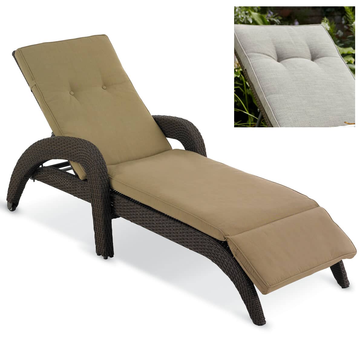Hartman Veronique Lounger with Linen Cushion (62062414) Garden