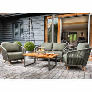 Hartman Eden 2 Seat Sofa Lounge Set Moss Frame with Juniper Cushions