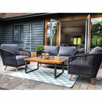 Hartman Eden 2 Seat Sofa Lounge Set Raven/Noir