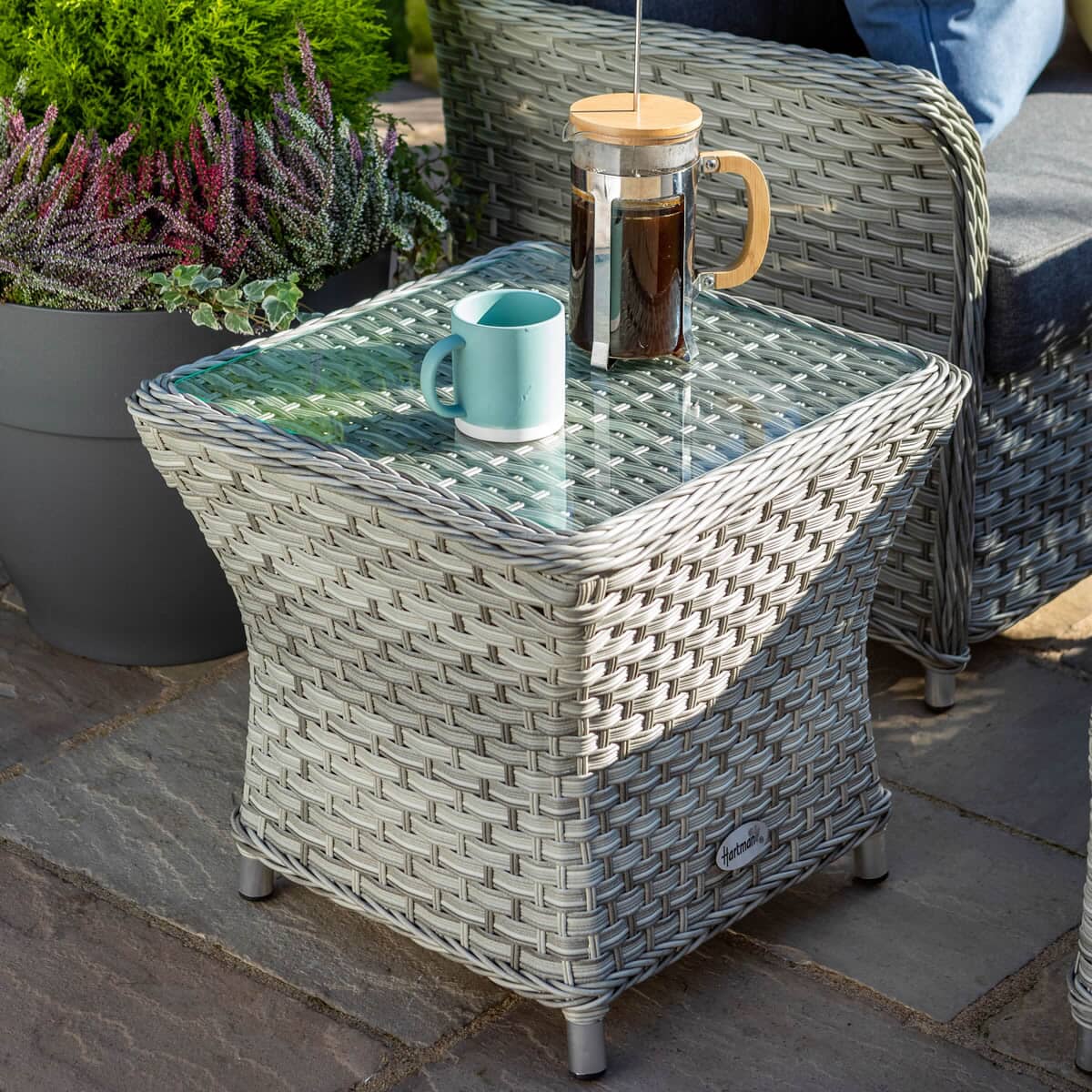 Hartman Heritage Side Table Glass Top (68143146) Garden Furniture World