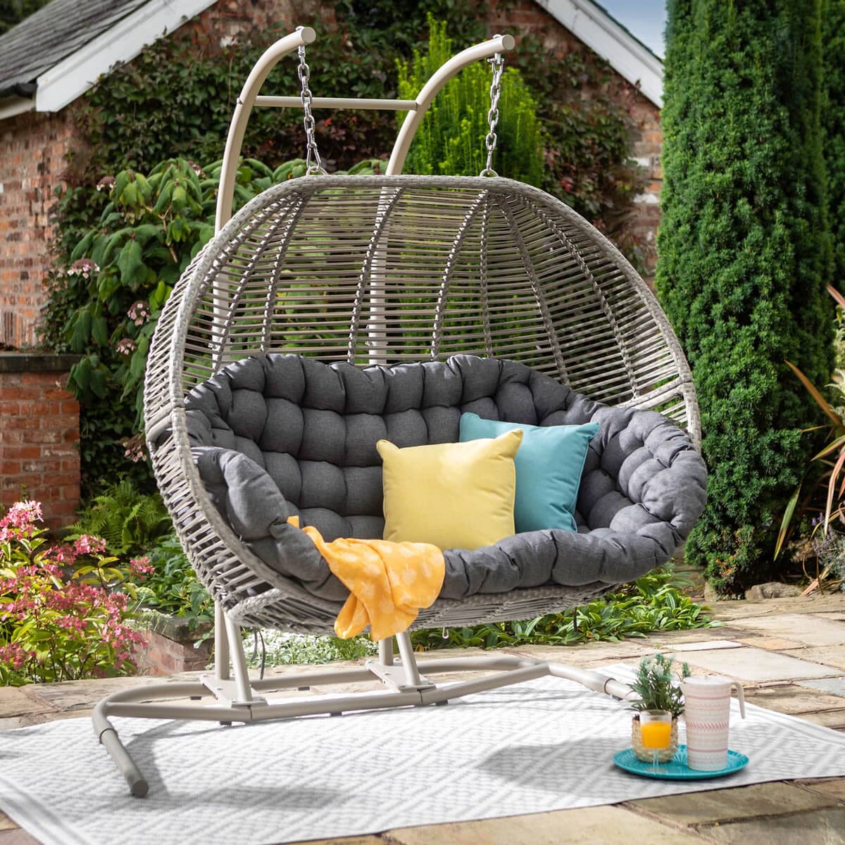 Hartman Westbury Double Hanging Chair Ash Slate 68173146 Garden Furniture World