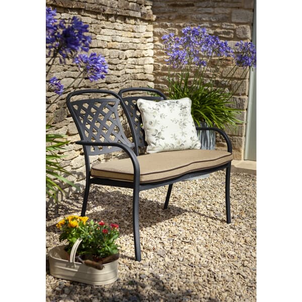Hartman Berkeley 2 Seat Bench w/Cushion Bronze/Amber