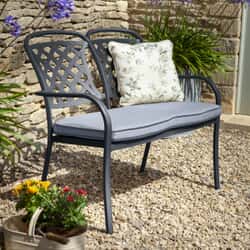 Hartman Berkeley 2 Seat Bench w/cushion Antique Grey/Platinum