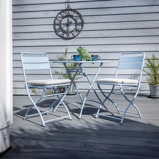 Hartman Urban Folding Bistro Set Duck Egg Blue/Ivory