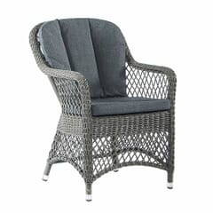 Monte Carlo Open Weave Chair With Cushion - Grey