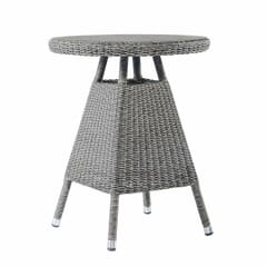 Monte Carlo Tea Table 60cm With Glass - Grey
