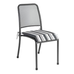 Alexander Rose Portofino Stacking Chair Cushion - Charcoal Stripe