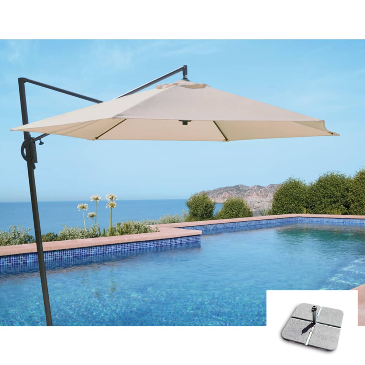 Kettler 3m Cantilever Parasol Natural (880321605) Garden Furniture