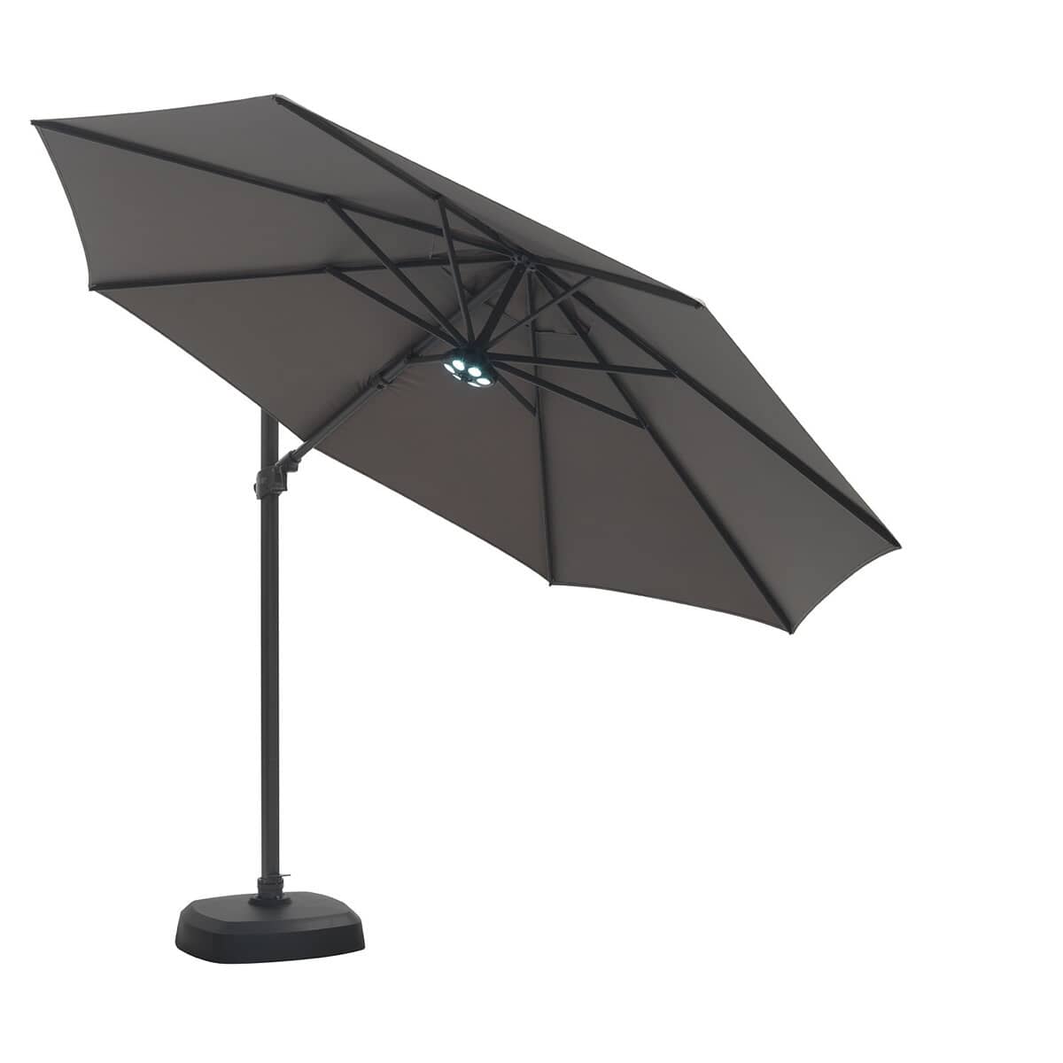 Kettler 3.5m Free Arm Parasol inc LED Lights Taupe (AG25R359E7