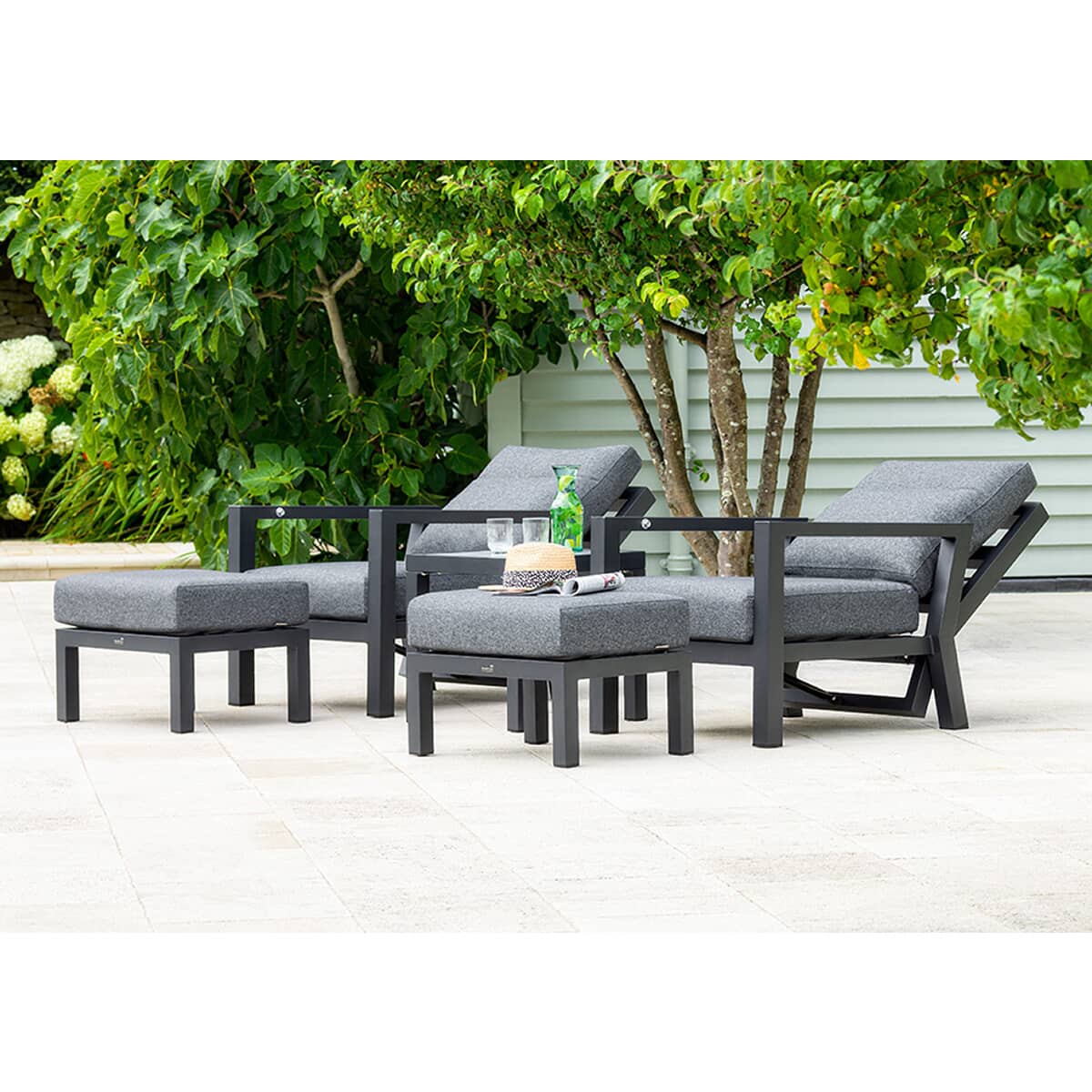 metal garden furniture with reclining chairs