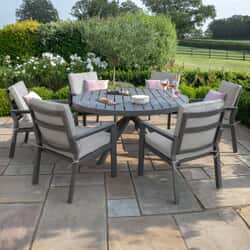 Maze New York 6 Seat Round Dining Set Dove Grey
