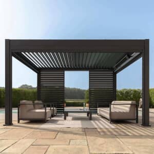 Maze Eden Pergola Aluminium Rectangular 30 x 40 - Frame Only - Grey