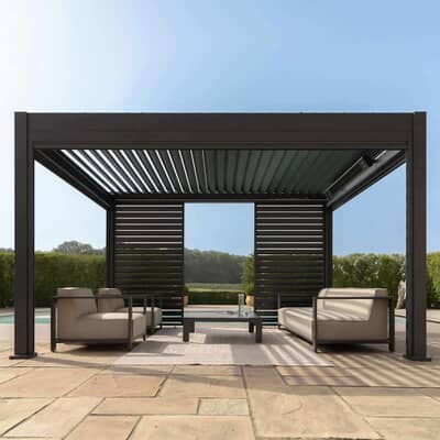 Maze Eden Pergola Aluminium Rectangular 30 x 40 - Frame Only - Grey