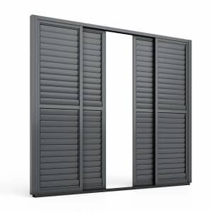 Maze Eden Pergola Sliding Louvre Panel Door Gray