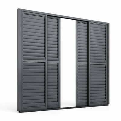 Maze Eden Pergola Sliding Louvre Panel Door Gray