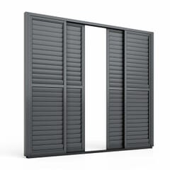 Maze Eden Pergola Sliding Louvre Panel Door Gray