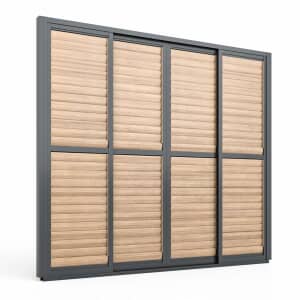 Maze Eden Pergola Sliding Louvre Panel Door Wood