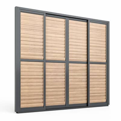 Maze Eden Pergola Sliding Louvre Panel Door Wood