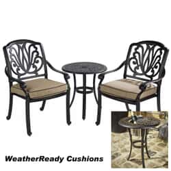 Hartman Amalfi Bistro Set with Ice Bucket Weatherready Cushions Bronze/amber
