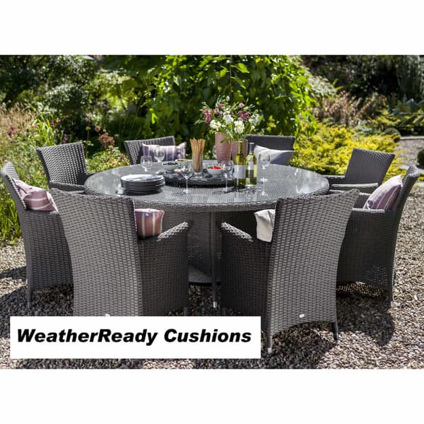 Hartman Appleton 8 Seat Round Table Set with Lazy Susan Weatherready