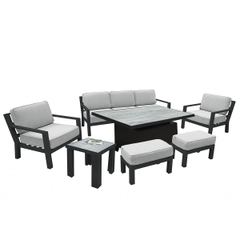 Hartman Apollo 3 Seat Adjustable Lounge Set Carbon/Pewter